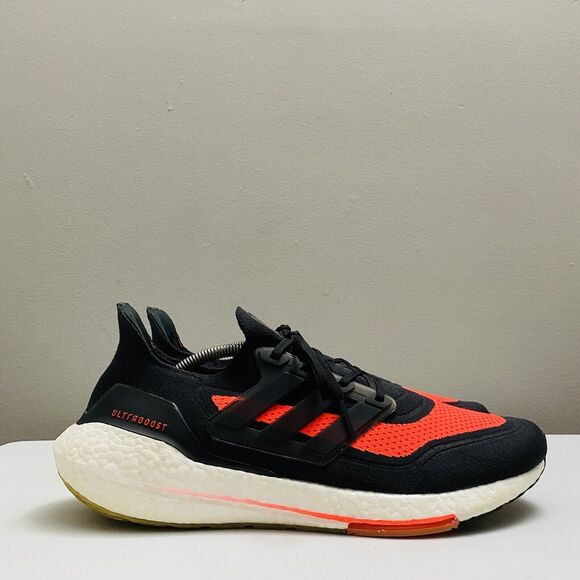 Adidas Ultraboost 21 Men\'s Running Shoes Sneakers FZ2559 Black/Orange Size 12.5 main image 6